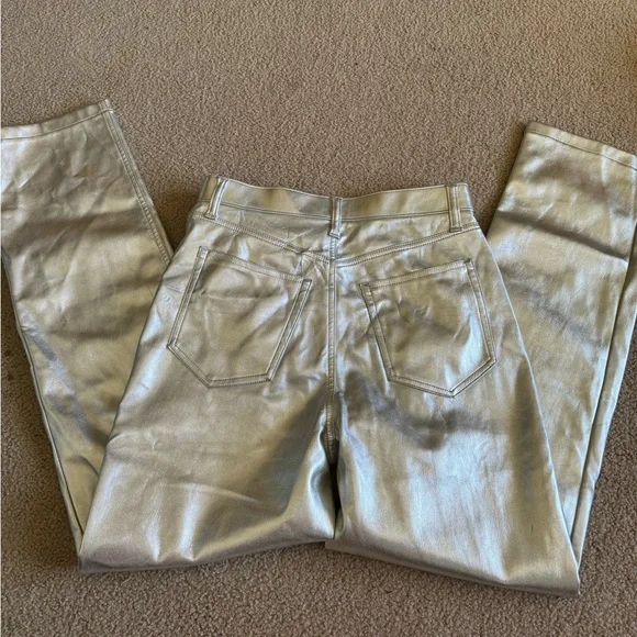Abercrombie 90s Straight Ultra High Rise Silver Pants - Picture 6 of 7